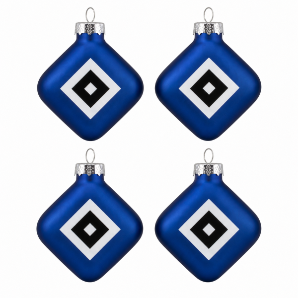 Hamburger SV HSV Christbaumrauten 4er-Set ca. 6,3 x 2,2 x 7,8 cm